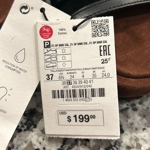 ZARA Srplus Spain Black Leather Buckle Slide Sandals - Picture 6 of 7